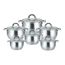 12PCS Stainless Steel Casserole Saucepan Kitchen Cooking Pot Sets Cookware Sets Utensil Kichenware sets Induction Cooker stainless steel induction cooker thermal guide plate cooktop heat converter disk cookware for magnetic kitchen tool