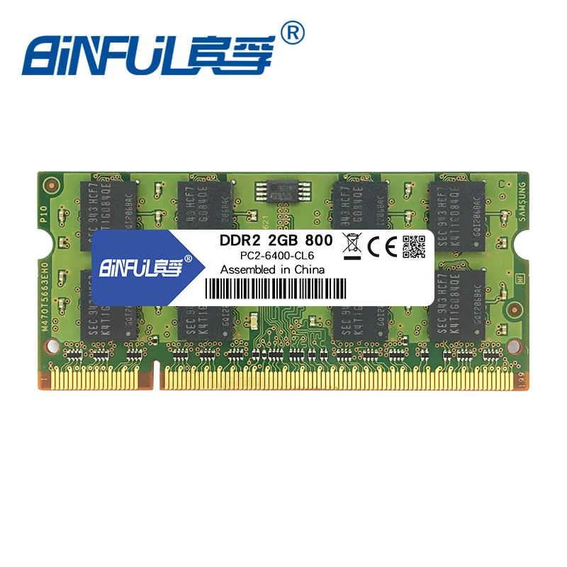 Binful 4 ГБ (2x2 ГБ) DDR2 2 ГБ 800 мГц 667 мГц 200pin памяти ноутбука Оперативная память 2x двухканальный PC2-6400 PC2-5300 Тетрадь SODIMM Оперативная память 1,8 В