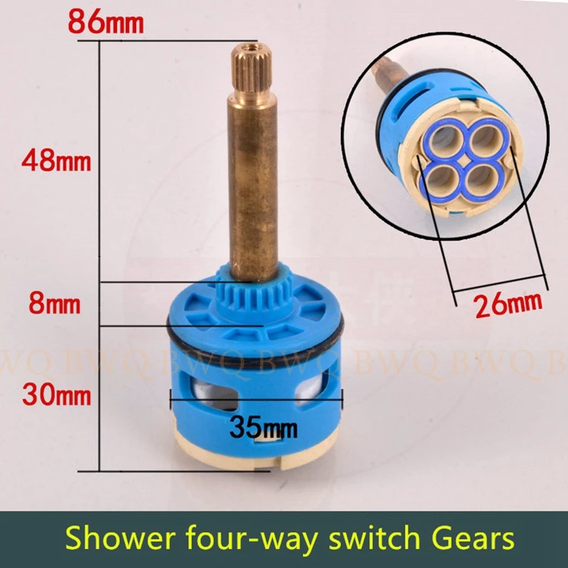 Четырехходовой переключатель для душа для термостатического картриджа, керамический кран, четырехколлекторный клапан, сердечник/Массажная Ванна