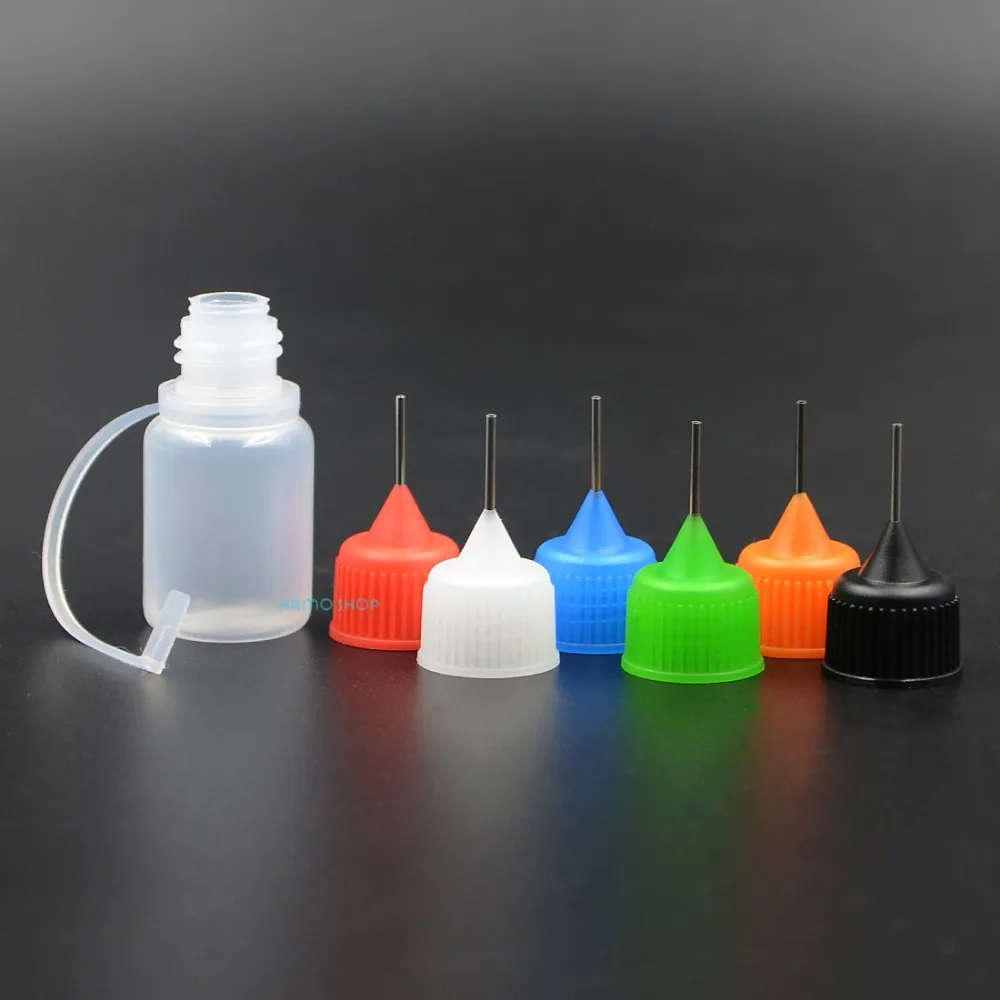 

6pcs 5ml Mix 6 Colors Empty Plastic Squeezable Liquid Dropper Filling Bottles Needle Tip LDPE