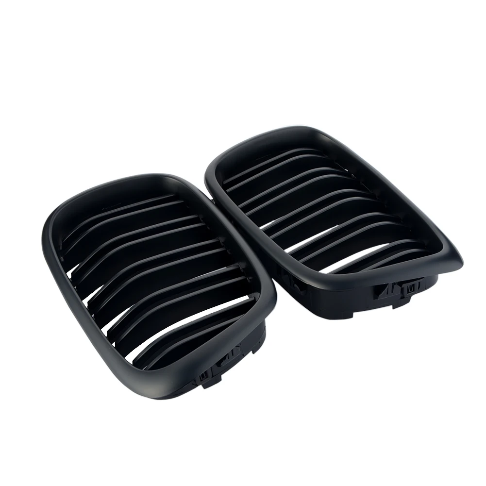 

1 Pair Car grid Racing Grille For BMW E39 5 Series matte Black 1999-2003 Car Styling Grill M5 Style Kidney Double Slat Grille Ca