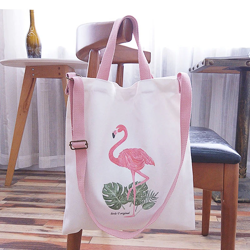 

Flamingo Canvas Handbags Women's Messenger Bags Casual Portable Crossbody Pouch Fashion Print Beach Tote Accessories Supplies