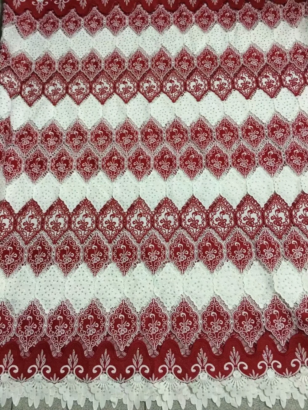 

French African Cord Lace Fabric With Stones Guipure Cord Lace Fabric Tulle Nigerian Lace Fabrics For Wedding Dress QZA26-2