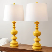 Простые Настольные светильники для учебы, креативная семейная детская прикроватная тумбочка для спальни, декор для гостиной, синяя/желтая смола+ ткань ZA