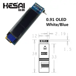 0,91 дюймов 12832 белый и синий цвет 128X32 O LED ЖК дисплей светодиодный дисплей модуль 0,91 IIC общаться для arduino Diy Kit