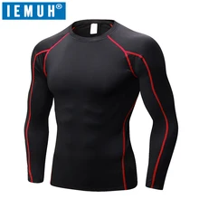IEMUH Running футболки осень-весна Для мужчин с длинным рукавом спортивной сжатия Баскетбол Бег обтягивающие футболки быстро сохнет Фитнес