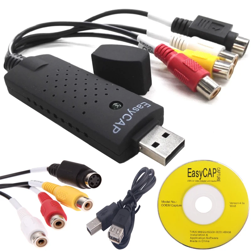 USB адаптер для видеозахвата ТВ DVD VHS Captura de v deo аудио карта AV компьютера/CC TV камера 2 0