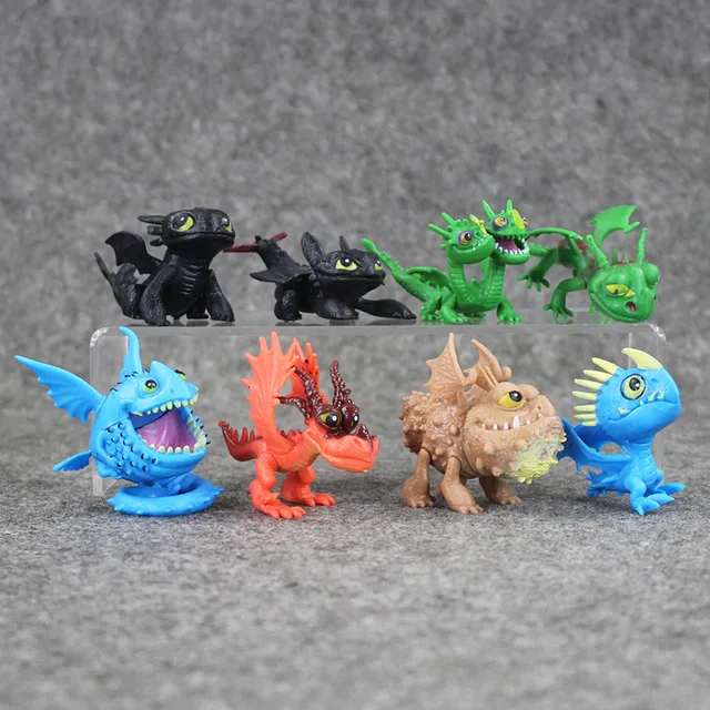 8pcs lot how to train your dragon pvc figure toothless nightfury