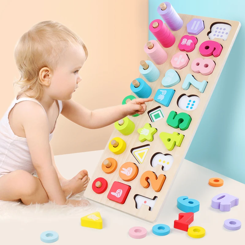 Pré-escolar de Madeira Jogo do Bebê Brinquedos para Crianças Montessori Brinquedos Contagem Forma Geométrica Cognição Educação Precoce Auxiliares Ensino Matemática Mod. 337218 33 geométrica cognição jogo do bebê educação precoce