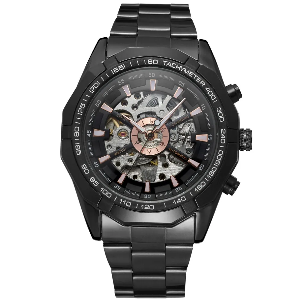 Wholesale Gold Color Skeleton Automatic Mechanical Watch Made From China Factory