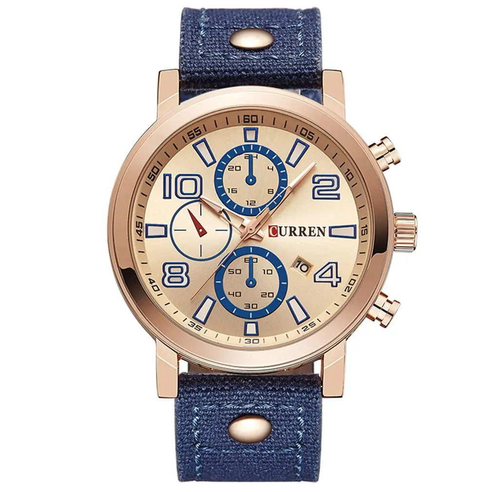 

CURREN 8199 Canvas Military Fashion Mens Watch Relogio Masculino Casual Calendar Quartz Watch Sports Male Clock