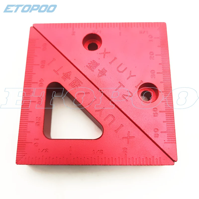 

75X75mm Aluminium Alloy Triangle ruler Positioning Right Angle Woodworking Carpenter Tool