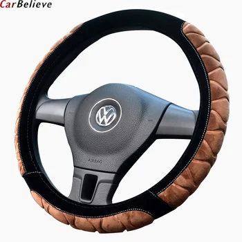

Car Believe car steering wheel cover For golf mk7 4 7 6 polo sedan passat b8 b5 b7 beetle Tiguan steering wheel accessories