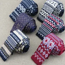 1 шт./лот) Вязаный Галстук/геометрический дизайн снежинки/разные цвета на выбор/ узор Мужской Ретро Модный вязаный галстук