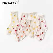 [EIOISAPRA] продукт стеклянные Шелковые Тонкие сетчатые носки женские забавные Harajuku фрукт Арбуз Лимон помидор дуриан прозрачные носки