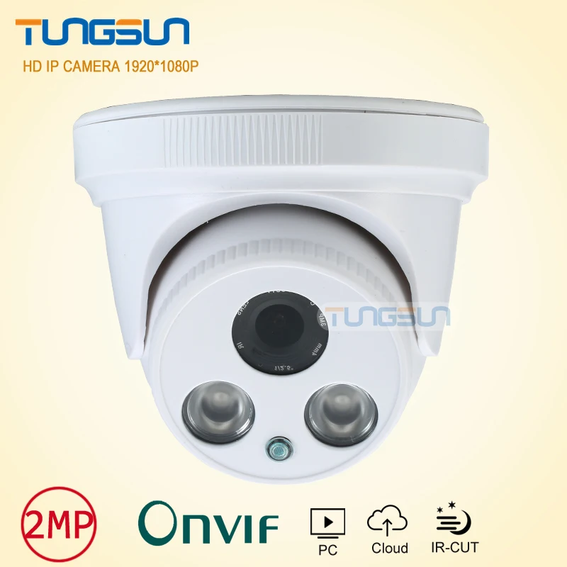 

New HD 2MP IP Camera 2PCS Array LED Onvif WebCam white Indoor Dome 2MP Network Surveillance Camera P2P Good night vision