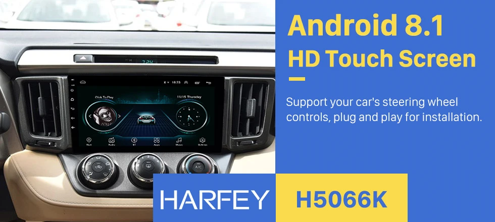 Top Harfey 2 din 9" Car Stereo for Toyota RAV4 left hand driver 2013 2014 2015 2016-2018 Android 8.1 GPS SWC Car Multimedia Player 0