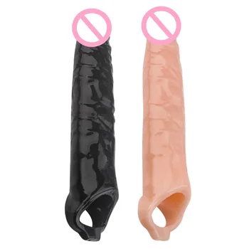 28cm Long Large Size Penis Extender Condoms Reusable Penis Sleeve Girth Impotence Dick Enlargement Sex Toys Cock Ring For Men 2