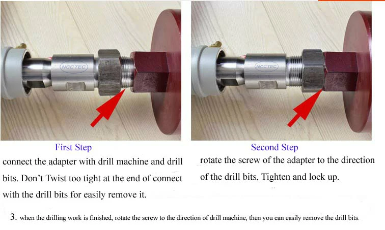 В комплект поставки входит адаптер Винт для легко удалить алмазного сверла биты после буровых работ по завершении работ | антиблокировочная система корончатых сверл