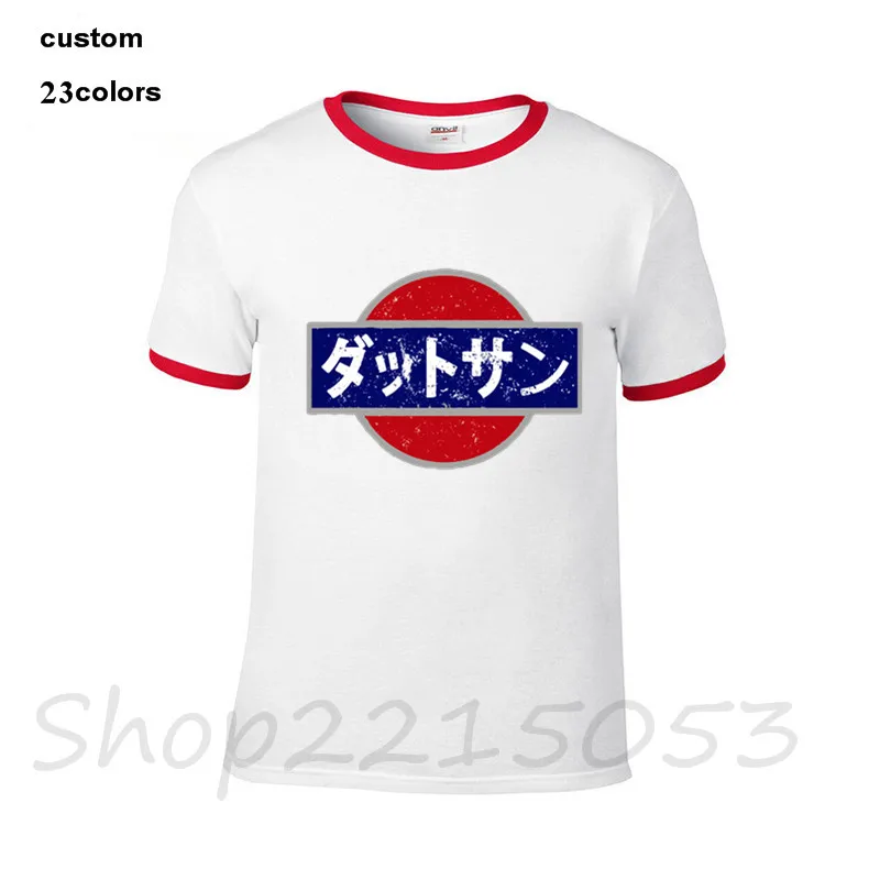 2018 японская футболка с логотипом Datsun Мужская Harajuku белая черная короткими