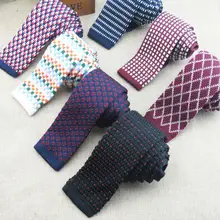 Новые модные вязаные галстуки много видов клетчатой приливной плоской ncktie Мужчины взять одежду аксессуары предпочтительно