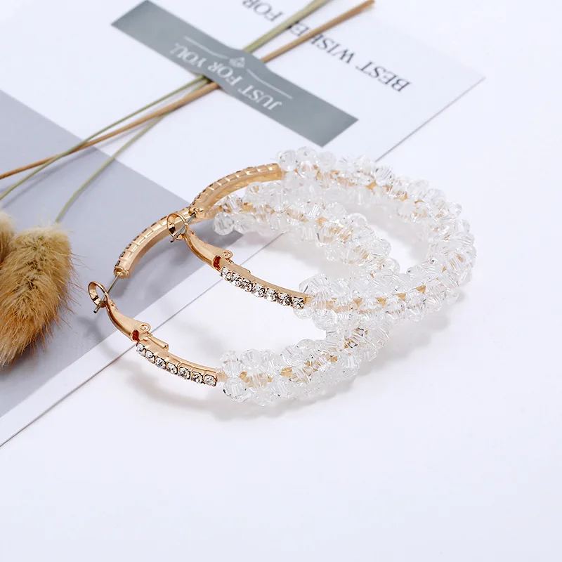 

Gorgeousness Trendy Romantic Round Shining Hoop Earrings Fashion Jewelry For Women Lady Hot Earrings Charm Statement Accessory