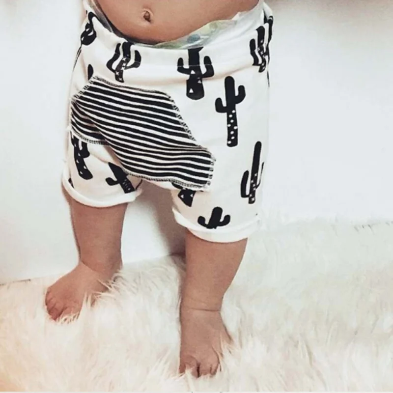 

1-5T Baby Boy Fashion Summer Harem Short Pants Children Striped Cactus Cotton Shorts For Boys 2018