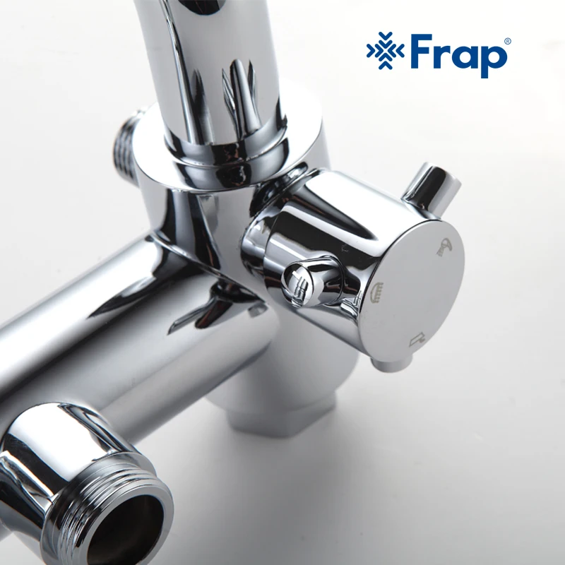 Настенный хромированный смеситель Frap F2416 с ручным распылителем 1 комплект|faucet