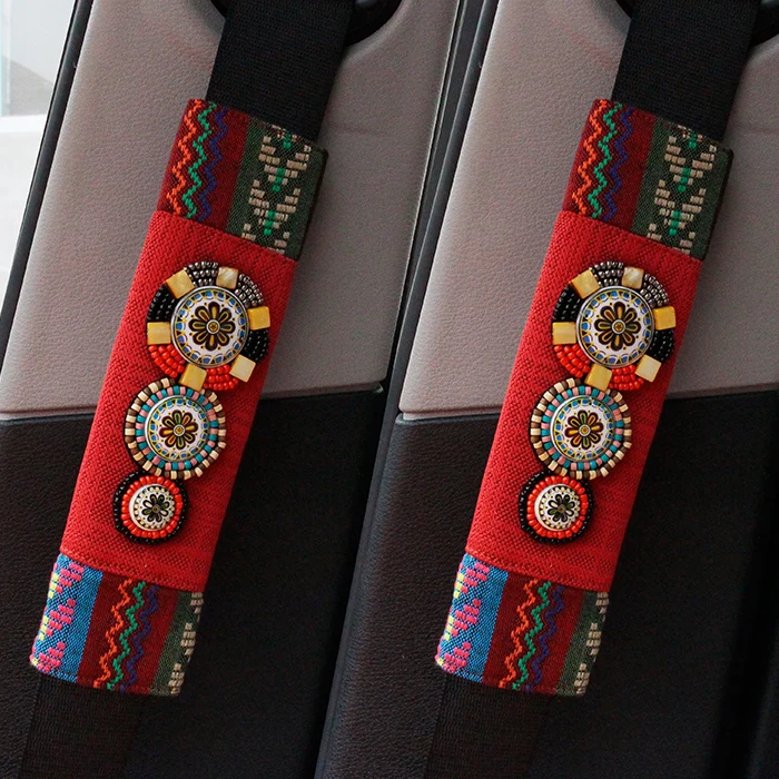 Hot-Beaded-Car-Interior-Accessories-Steering-Wheel-Cover-Handbrake-Gear-Shift-Covers-Set-Flax-Beige-5