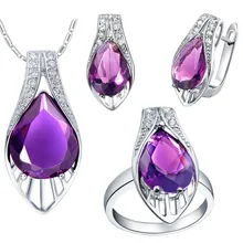 Plated NEW set of 925 Sterling Silver custom made pendant ear ring set with micro insert gem burst