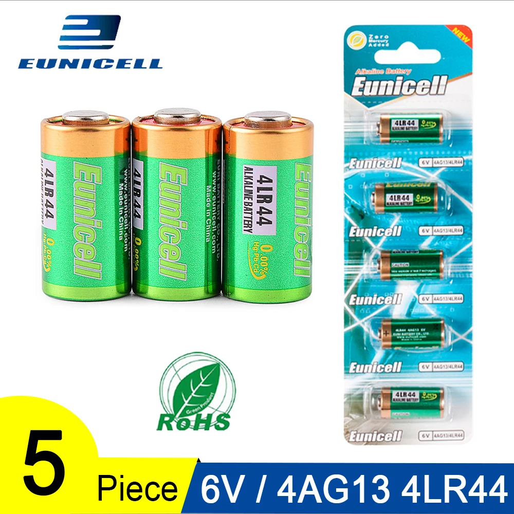 Щелочные аккумуляторы 4AG13 5 шт. 1 карта 6В 4LR44 A544V 4034PX PX28A L1325 544 4A76 для игрушек