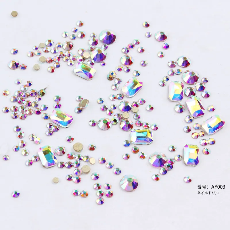 1 коробка Необычные разноцветные стразы с бриллиантами для ногтей 3D хрустальные камни для украшения ногтей Diy Дизайн Маникюр