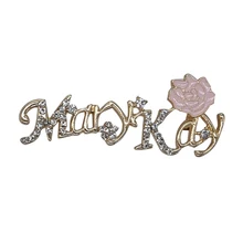 

New Arrival Gold Tone Pink Rose Mary Kay Brooch Pins for Memberships Wholesale 6PCS/LOT FREE SHIPPING