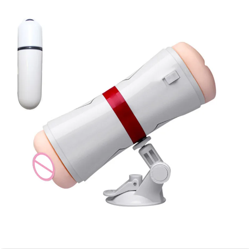 Daul Hole Male Electric Hands Free Masturbator Artificial Vagina Anal Masturbator Vibrating Real font b Pussy