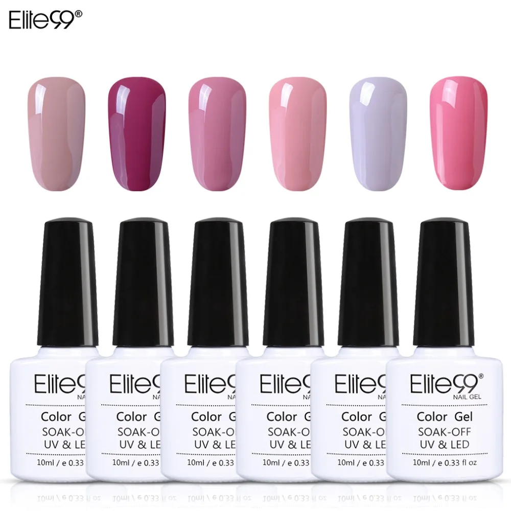 Elite99 10 мл длительное Обнаженная Гель-лак Nail Art Дизайн Маникюр Soak Off Vernish полу постоянный светодио дный ногтей гель Палочки любой 12 шт