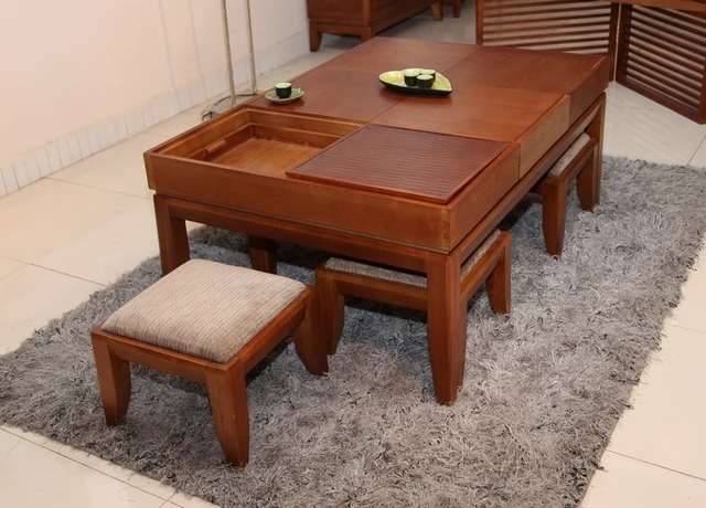 Muebles de sala de madera mesa de café té 1.2 metros de largo con ...