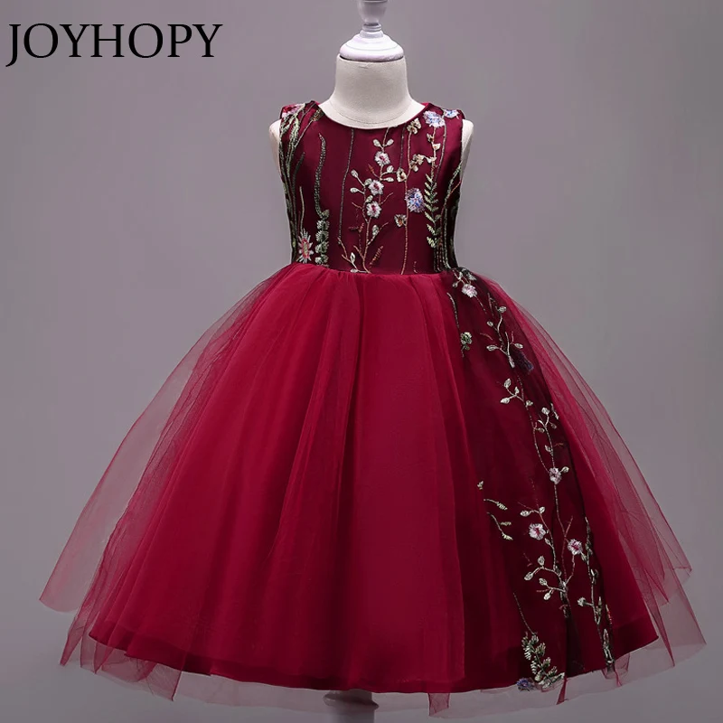 

Joyhopy Flower Girls Dress Tutu Wedding Party Princess Christmas Dresse for girl Party Costume Kids Party girls Clothing 5Colors