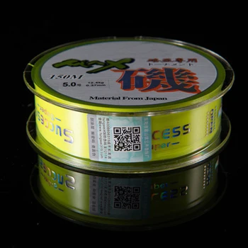 

150M Nylon Fishing Line Half-floating Watery Fishing Line Fluorescent Yellow Durable Ocean Rock Beach Fish Line P0