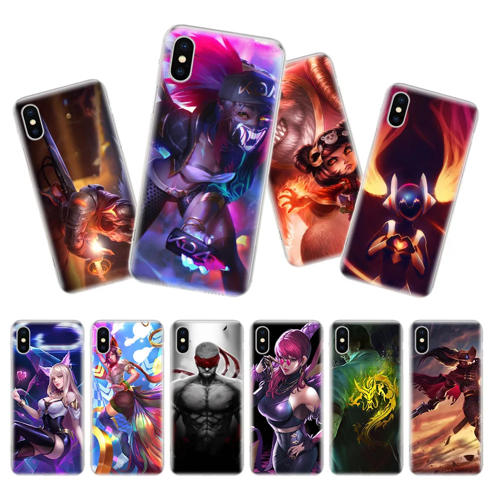 

League of Legends KDA Phone Case For iPhone 7 8 6 6S Plus X 10 Ten XS MAX XR 5S SE Art TPU Covers Coque Capa Cas Shell