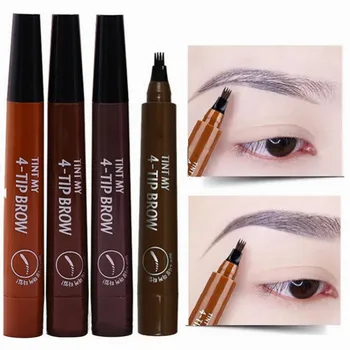 

4 Fork Tip Fine Sketch Enhancer Eyebrow Tattoo Pen Waterproof Microblading Eyebrow Tattoo Tint Henna Eyebrow Gel Makeup Tools