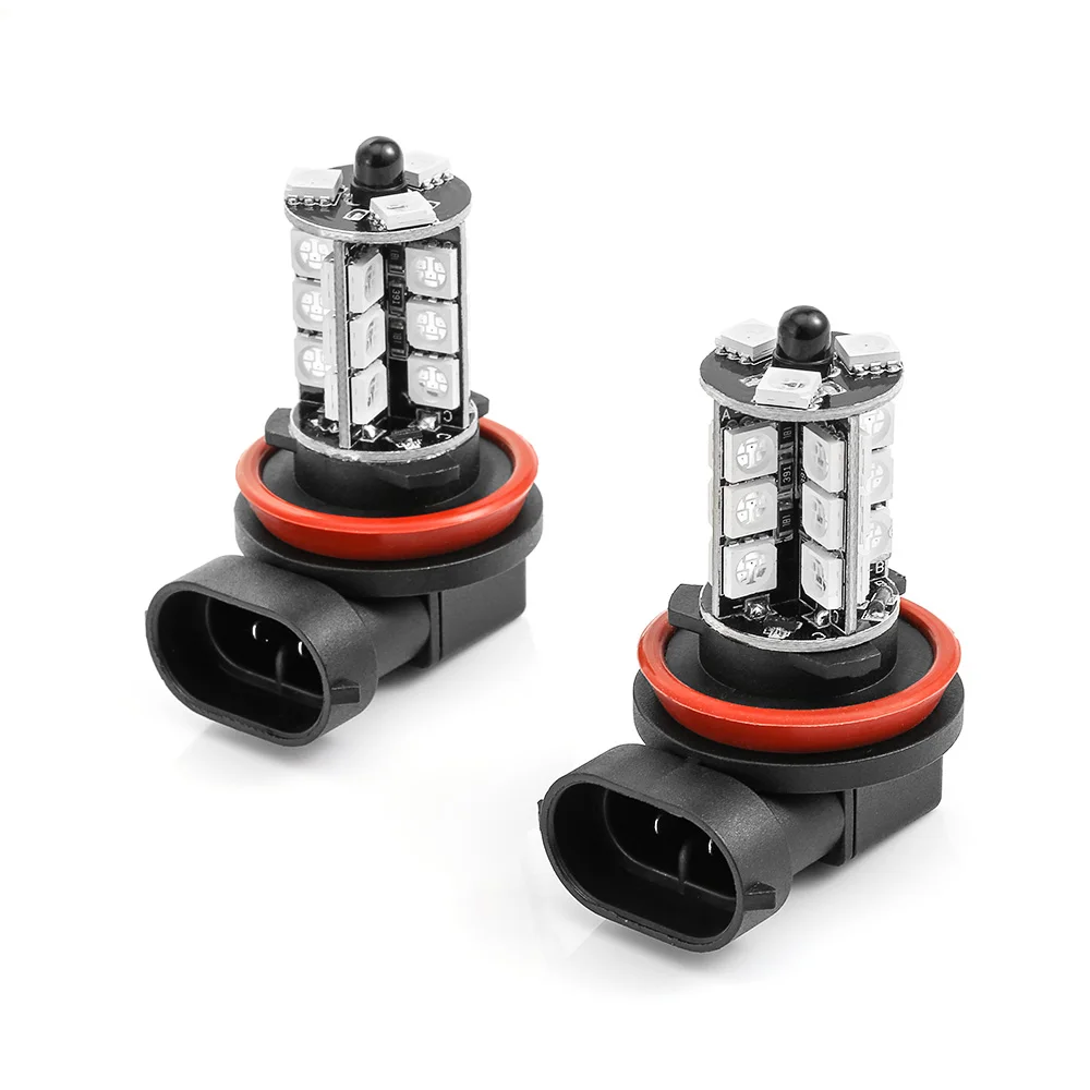 Автомобильные светодиодные огни RGB противотуманные фары для авто 27SMD красочные