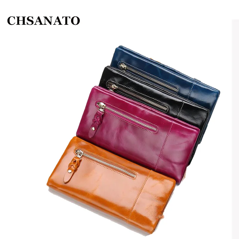 Женский кошелек CHSANATO Длинный из кожи с воском|ladies fashion wallets|ladies walletleather women wallet |