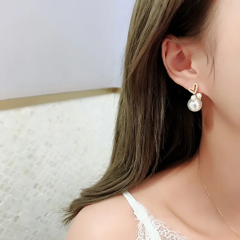 Корея Dongdaemun high end жемчужные серьги с надписью Love S925 наборе серебристых спиц из