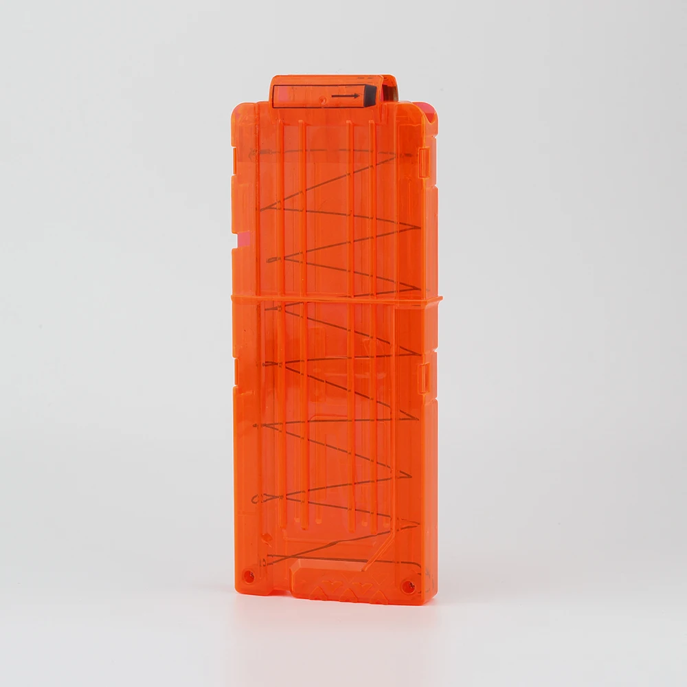 12 Reload Clip Magazines Round Darts Replacement Plastic Magazines Toy Gun Soft Bullet Clip Orange For Nerf N-Strike