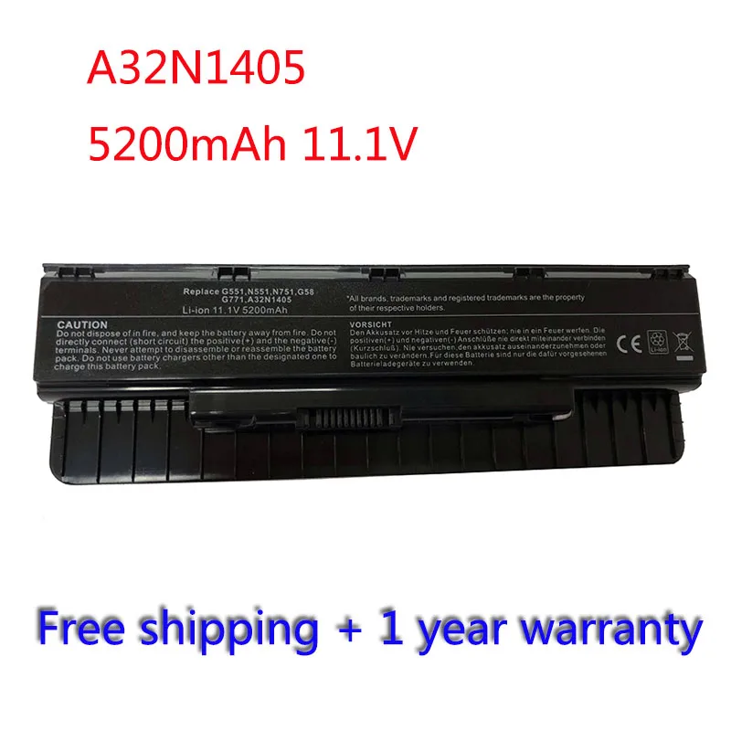 

7XINbox 6Cell 5200mAh A32N1405 Battery For Asus ROG G551 G551J G551JK G551JM G58JM G771 G771J G771JK G771JM G771JW U300 U305