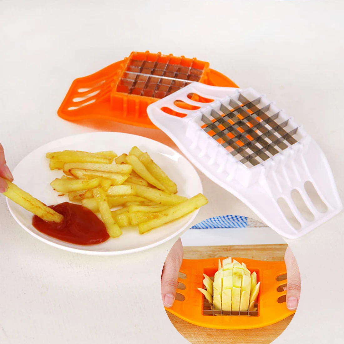 

French Fry Potato Chip Cut Cutter Vegetable Fruit Slicer Chopper Chipper Blade Cutter kitchen Cooking Tools Gadgets Color Random