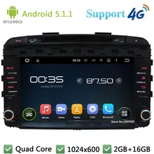 QuadCore 9″ 1024*600 Android 5.1.1 Car Multimedia DVD Player Radio Screen USB FM BT DAB+ 3G/4G WIFI GPS Map For Kia Sorento 2015