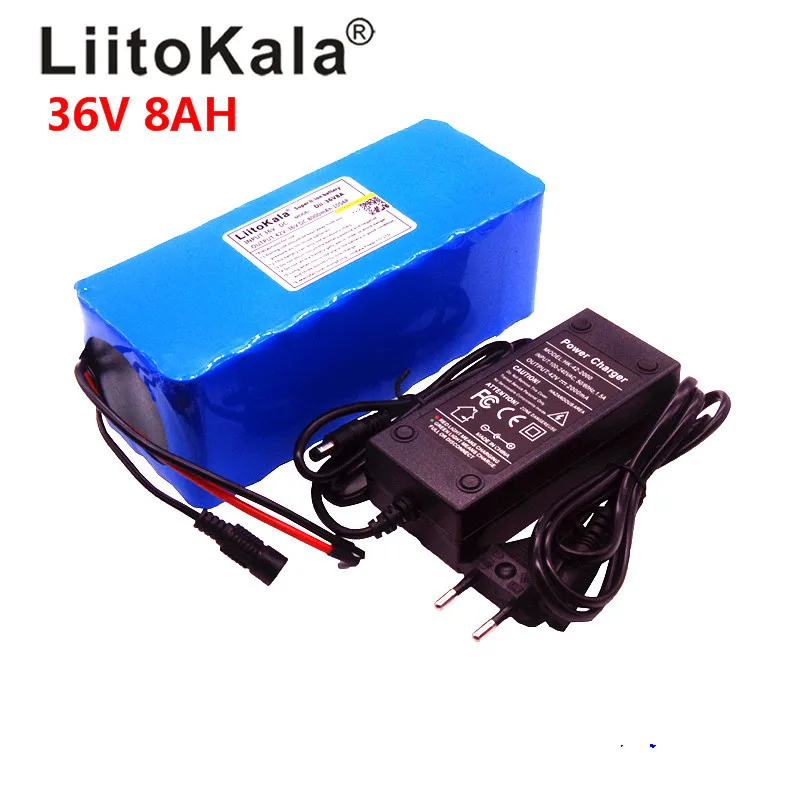 

LiitoKala 36V 8ah 500W 18650 lithium battery 36V 8AH Electric bike battery with PVC case for electric bicycle 42V 2A charger