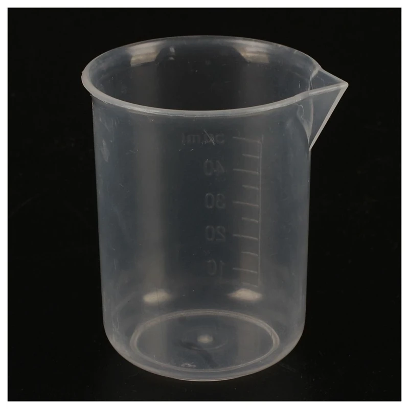 Пластиковый мерный стаканчик лабораторный Набор 50 мл 10 шт прозрачный