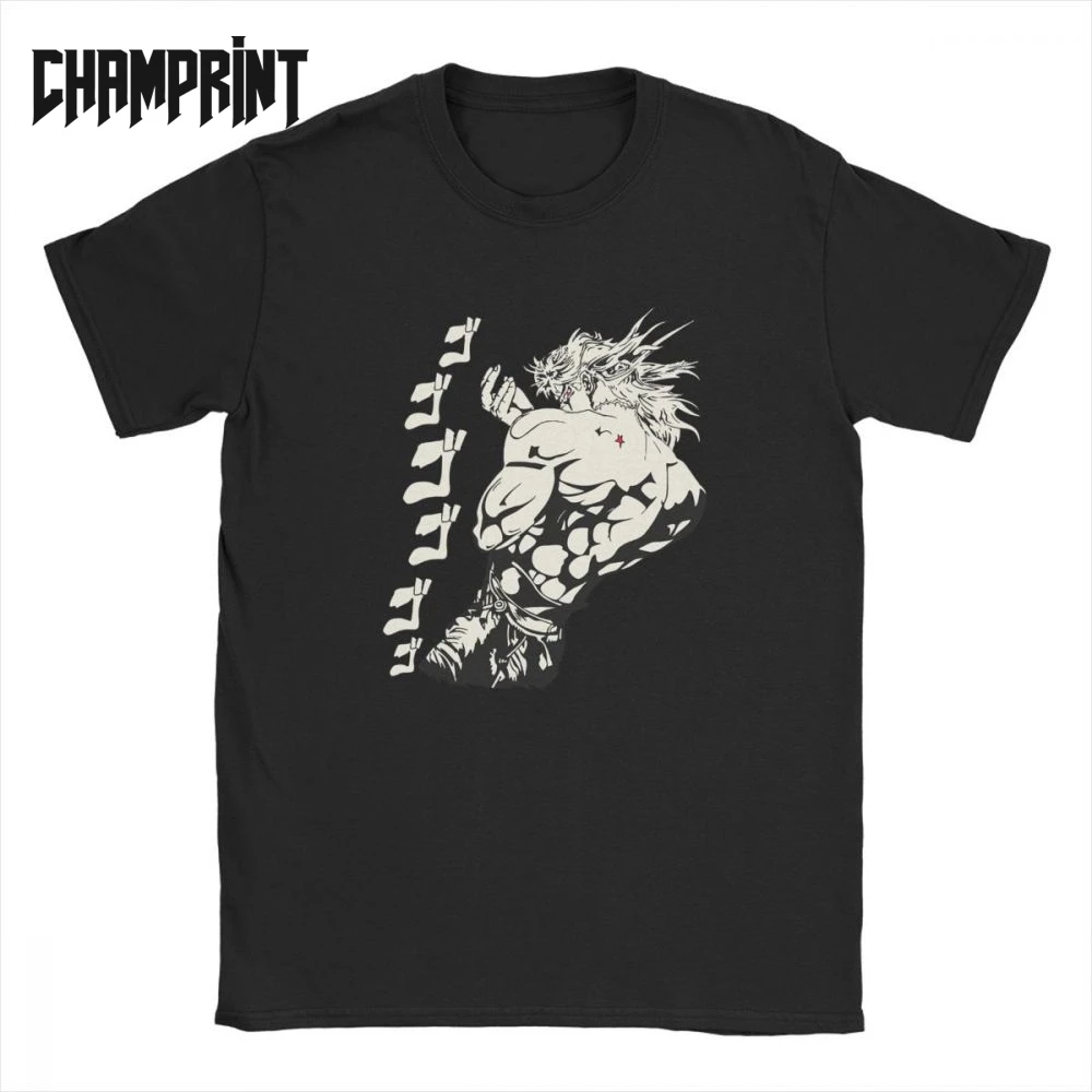 

Dio Brando Jojos Bizarre Adventure T-Shirts Men Pure Cotton T Shirt Joestar Anime Kujo Blood Otaku Crusaders Short Sleeve Tees